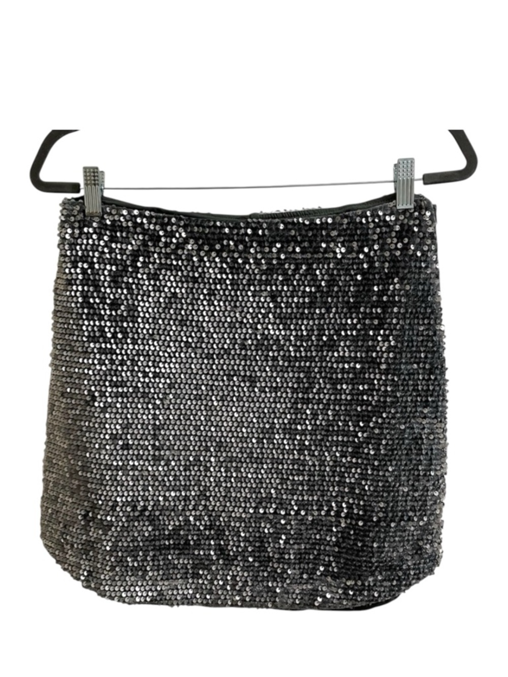 🩶✨LA CHOCOLÊ Silver Sequin Mini Skirt, AMAZING quality & comfortable! Size: M/L